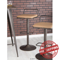 Lumisource BS-BETA AN+CAM2 Beta Industrial Barstool in Antique and Camel Faux Leather - Set of 2